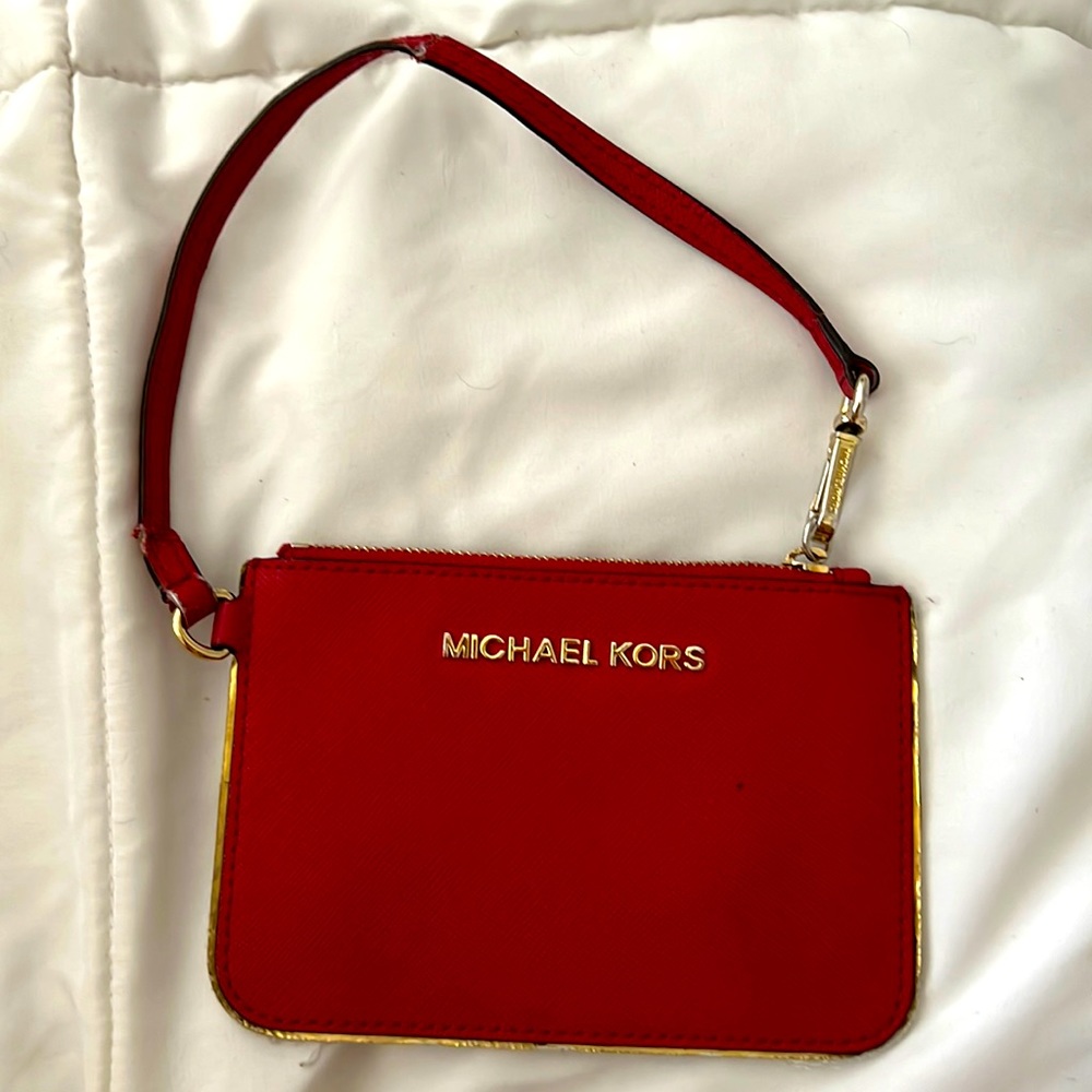 Michael Kors red wristlet